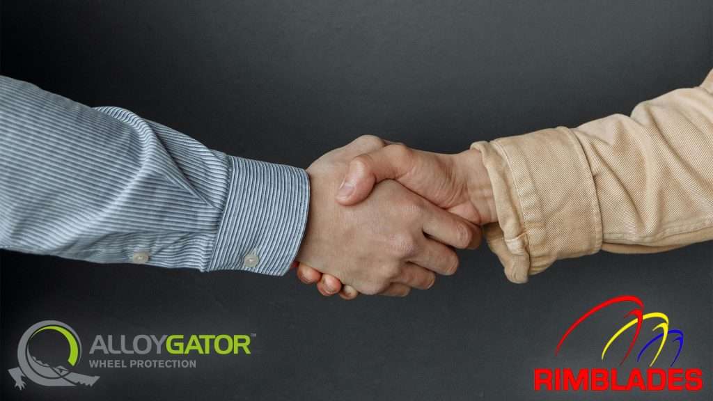 AlloyGator and Rimblades Merger Banner showcasing alloy wheel protectors and rim protection solutions.